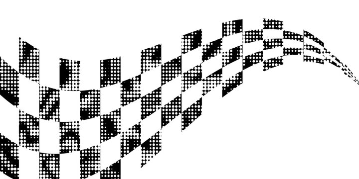 Race flag grunge background, car rally or motocross finish flag with vector checker pattern. Grunge race flag for car racing sport or bike speedway, motorsport