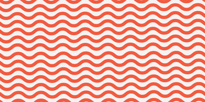 Orange and white line pattern background. Diagonal lane zig-zags and waves. Sushi and fish meat