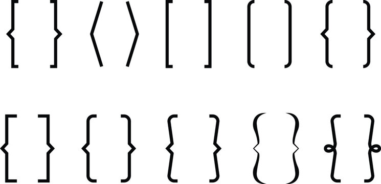 Collection of various mathematical and programming bracket symbols overview