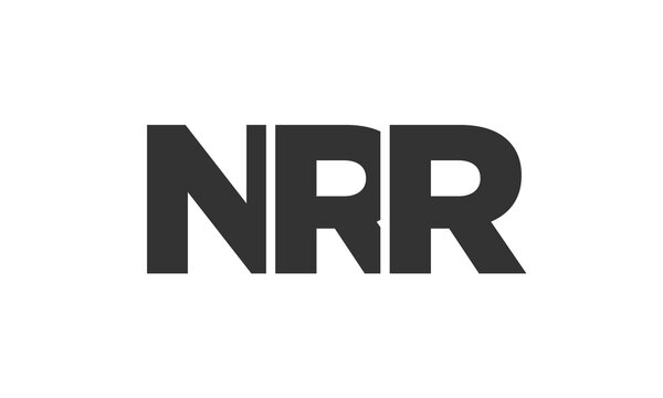 NRR logo design template with strong and modern bold text. Initial based vector logotype featuring simple and minimal typography. Trendy company identity.