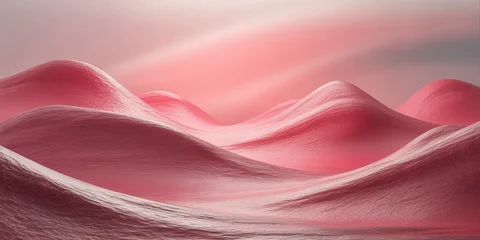 Fototapete Purpur A serene pink landscape with wavy hills and a bright sky  © kiran