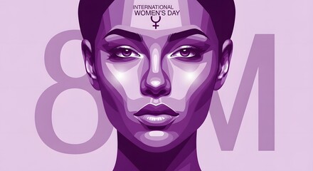 Empowered woman illustration for International Women's Day celebration with confident facial expression