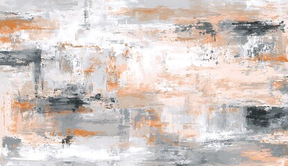 Obraz premium Vibrant abstract painting with dynamic orange, gray, and white brushstrokes