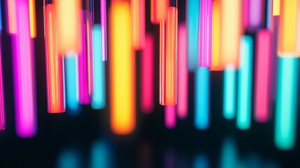 Fototapeta premium Vibrant Glowing Neon Tubes in Abstract Arrangement