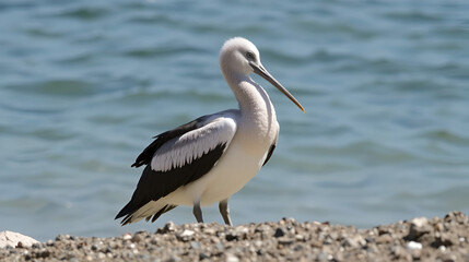 Gaivota com pernas amarelas em uma pedra