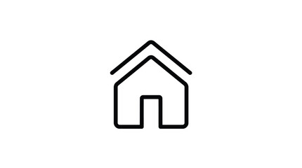 Simple black house icon on white background.