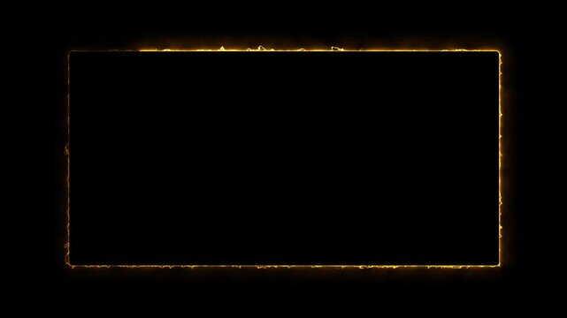 Glowing neon rectangle frame animation. live streaming neon frame animation. Bright neon light, illuminated rectangle frame concept. 4k stock video.