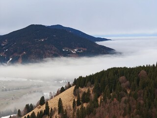 fog over the mountains