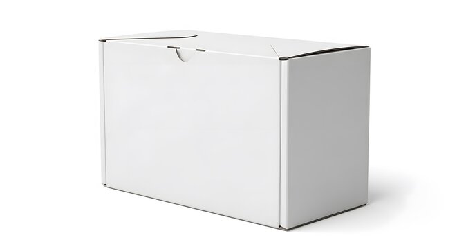 Blank White Cardboard Packaging Box Mockup Isolated on White Background