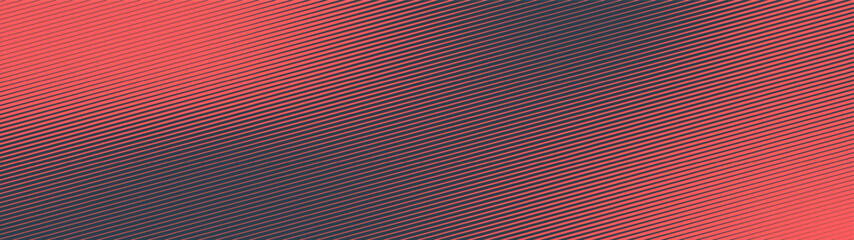 Diagonal lines halftone pattern smooth blurred fluid texture ultra wide 32:9 aspect ratio red black vector conceptual abstract background. Strips half tone ultrawide format futuristic abstraction