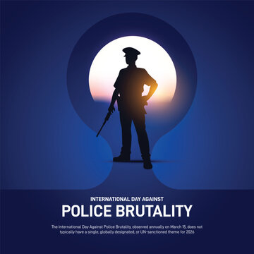 International Day Against Police Brutality 2026. International Day Against Police Brutality concept poster, banner, social media post, postcard, background, backdrop, template, web banner, cover vecto