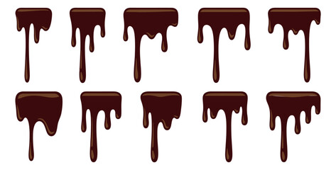 Sweet liquid chocolate drip set featuring various melting shapes for dessert decoration