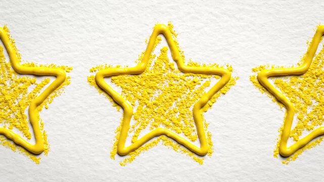 Five Yellow Stars on White Background, Rating Concept