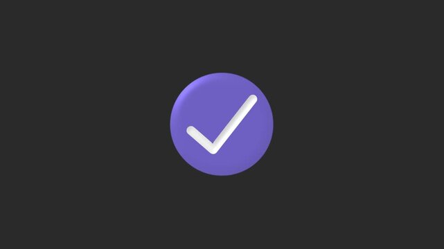 Green circle on white check mark for successful completion icon.A simple bule circle chake mark animation on black background digital interface animated.