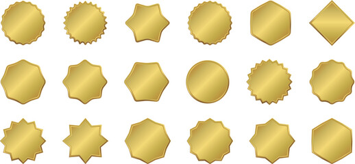 ゴールドのメダルのアイコンセット