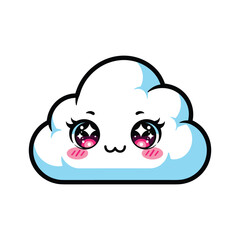 A cute cartoon cloud with a smiling face Vector
