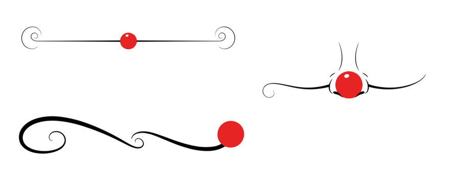 Clown Nose with Decorative Elements in Playful Style