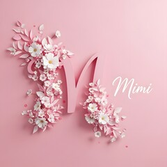 Elegant pink floral heels with white flowers and ribbons