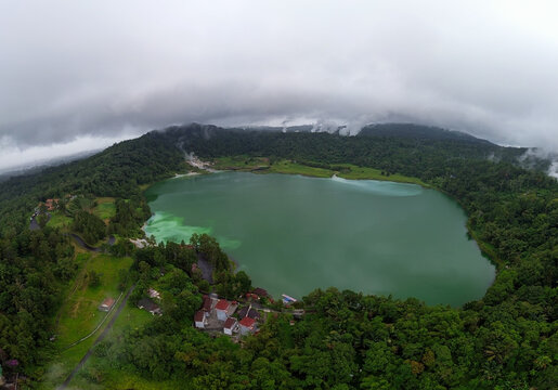 Aerial View of Danau Linow &ndash; Color-Changing Volcanic Lake, North Sulawesi, Indonesia