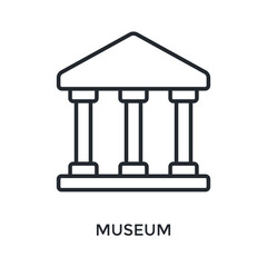 Museum Icon Outline Style. Vector Illustration For Graphic Design
