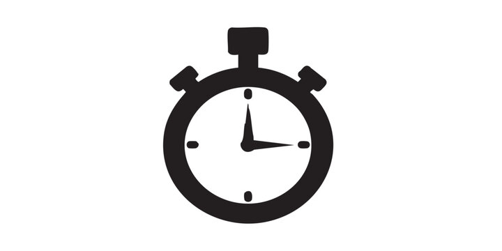 Black and white flat vector icon of a stopwatch with bold &ldquo;FINAL HOURS SALE&rdquo; text and &ldquo;HURRY UP&rdquo; subtext, minimal outline style, single centered composition, isolated on white background, clean design