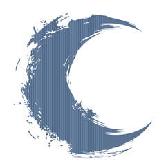 Abstract Blue Grunge Crescent Moon Brush Stroke Vector © MEHERAJ HOSEN