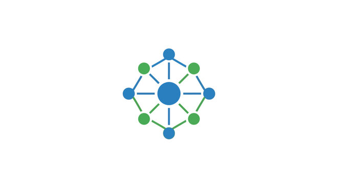 Molecular structure with connected nodes.
