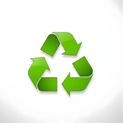 Obraz premium Recycling symbol with green arrows forming a circular motion indicating eco-friendly practices