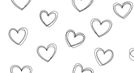 Abstract heart pattern design on white background repeating elements