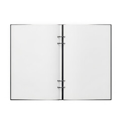 Open blank notebook ready for writing and organizing thoughts isolated on transparent background