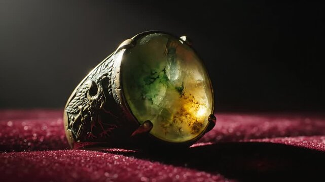 Ornate Ancient Roman Signet Ring with Gemstone