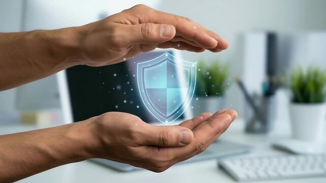 Digital protection and trust firewall defense alerting users of danger, maintaining cybersecurity and network security for safety and defense