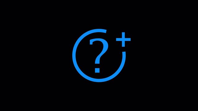 E"A sleek, dual-style Video animation featuring a question mark and a plus sign, masterfully crafted for modern  in transparent background in 4K animation with alpha channel 