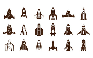 Simple Rocket Signs Vector Set