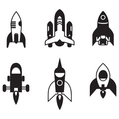 Rocket Icon Set Simple Vector