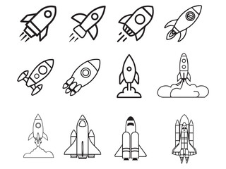 Space Rocket Shuttle Logo Vector