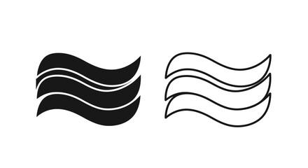 Fototapeta premium Minimalist wave designs in black and white for modern aesthetics and branding Vector
