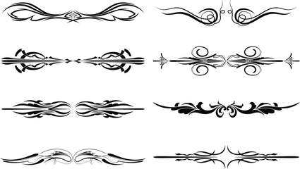 Obraz premium huge Set of design elements. Wreath, frames, calligraphic, swirls divider, laurel leaves, ornate, award, arrows. Decorative vintage line elements collection. Vector illustration.