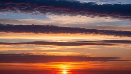 Vibrant Sunset with Cloudy Sky
