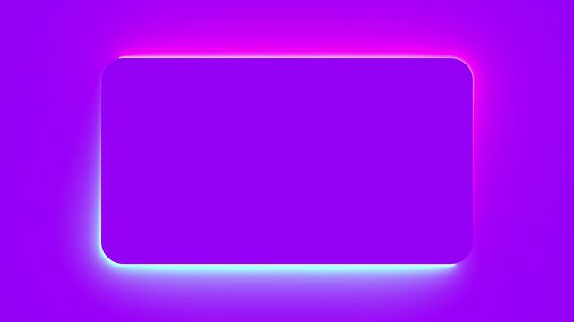 Glowing Neon Rectangle Frame 4K Ultra HD seamless loop animation for motion graphics. Modern luminous border design perfect for video backgrounds, overlays, presentations, and digital displays.