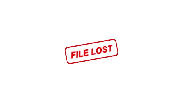 File lost Rubber stamp text Animation