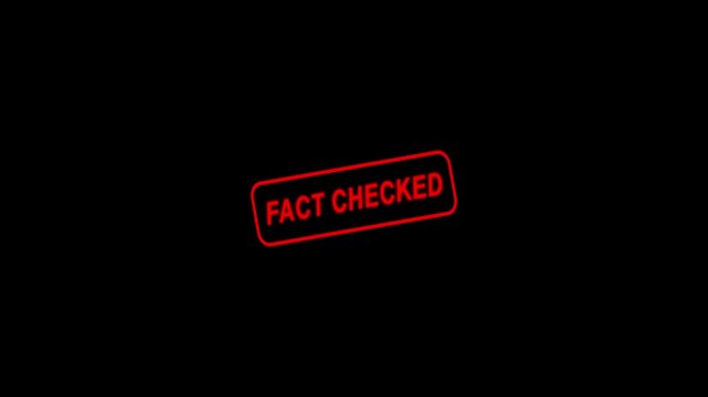 Fact checked Text Stamp animation.