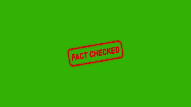 Fact checked Text Stamp animation.