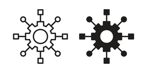 Obraz premium Algorithm icon symbol vector illustration on white background. Flat design.