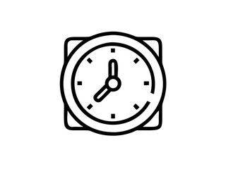 Circular clock face icon, symbol for time, hour, minute, second, deadline, schedule, timekeeping, punctuality and time management