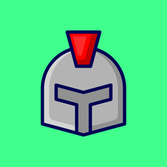 Roman Helmet Vector Icon Illustration On Isolated Background.