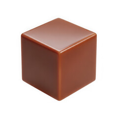 Fototapeta premium A rustic wooden cube with a rich, earthy brown hue and a smooth finish