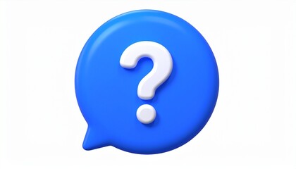 A 3d blue question mark icon symbol on a web button for business faq help and internet support information to ask an interrogation question or find an answer illustration © Imagine Art