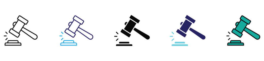 Lawyer and Judge Gavel Icons &ndash; Justice System Illustration