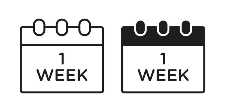 Calendar week icon symbol vector illustration on white background. Flat design.